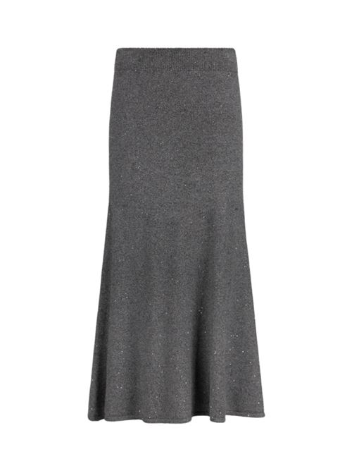 Gonna midi in maglia con paillettes colore grigio LIU JO | MF5295-MA27R04485